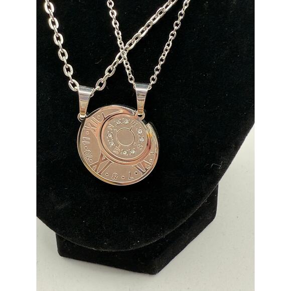 Stainless Steel 2pc Couples Match Numerical‎ Sun & Moon Astro Necklaces - Picture 4 of 6